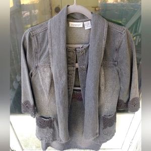 Jeanology Collection women's Jacket and skirt set.